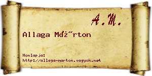 Allaga Márton névjegykártya