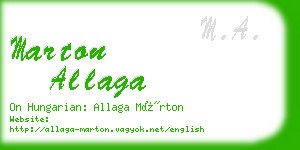 marton allaga business card